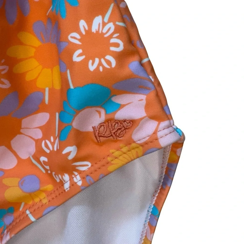 Ruffle Butts Vibrant Orange Floral One Piece